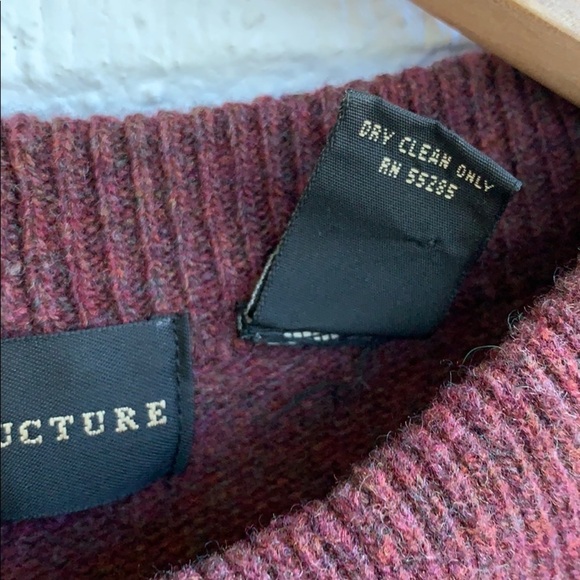 Structure Lambswool Vintage Crewneck Long Sleeve Sweater sz L - Picture 3 of 6